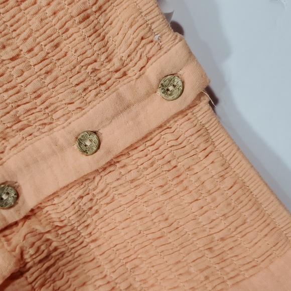 Beautiful Boho Laura Short Sleeve Tiered Midi Prairie Dress Peach Large W-457 - Picture 12 of 13